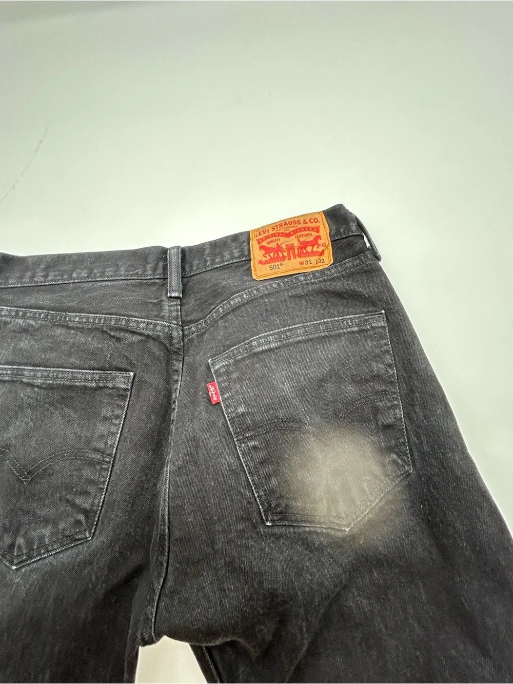 Levi's Button Fly 501 Black Men’s Straight-Leg Jeans 31 x32